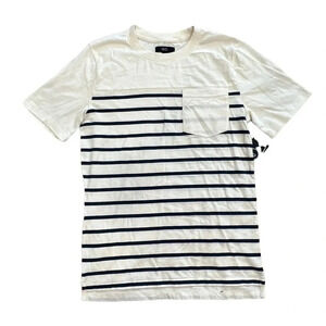 1901 Boys Ivory Striped Pocket Tshirt XL